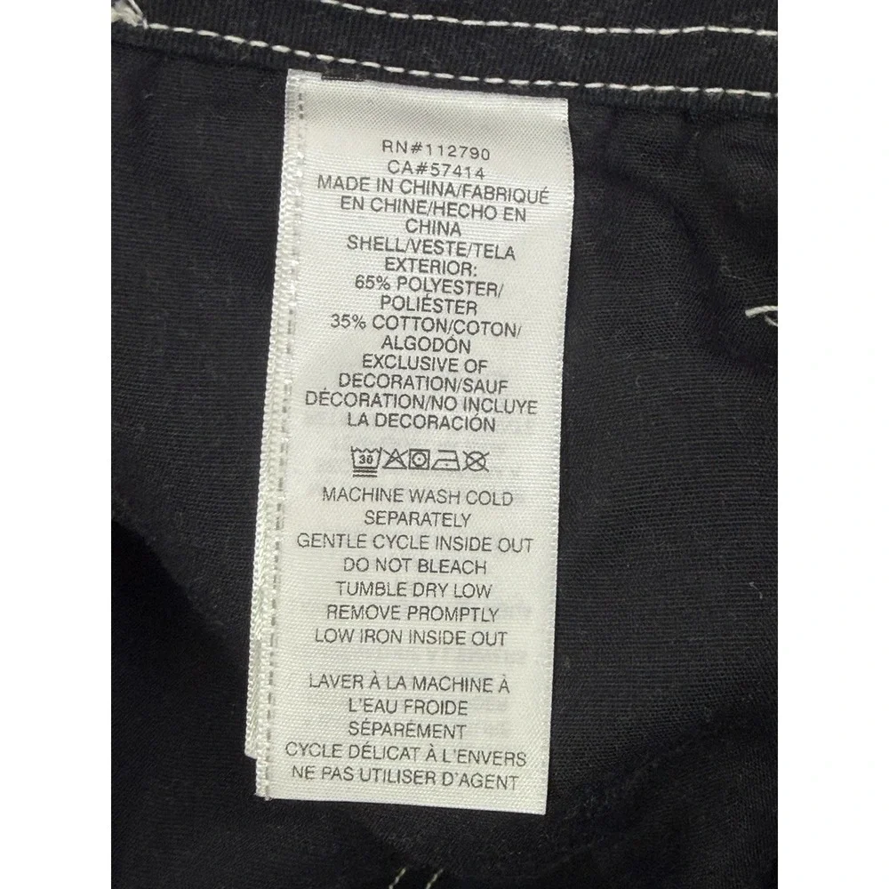 True Religion Pants Mens 32x32 Black‎ Straight Relaxed Cargo Pockets Rock Grunge